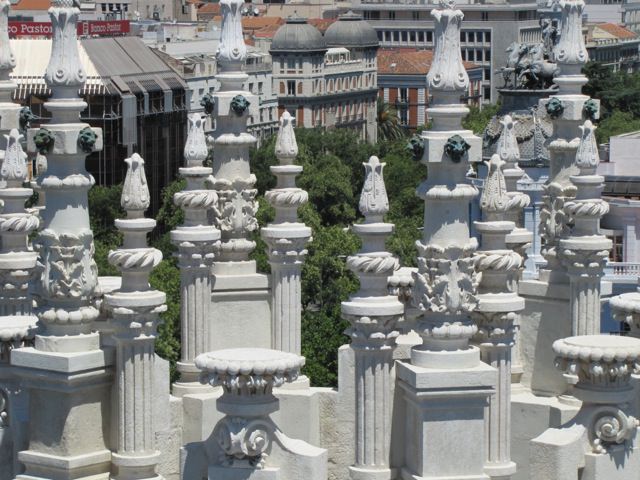Madrid places to visit in Spain Palacio de CIbeles roof detail